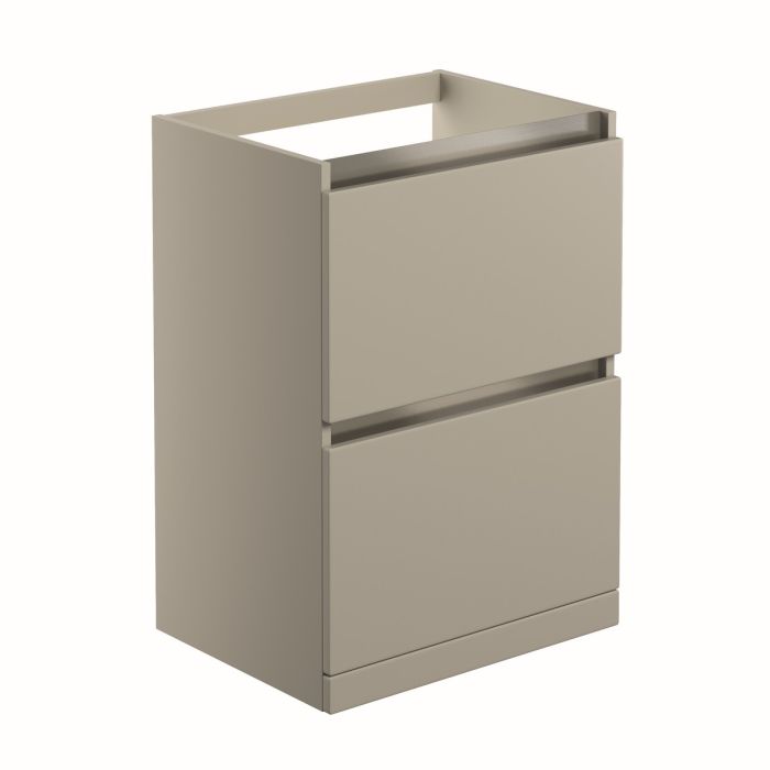 Cerne 2 Drawer Floor Standing Vanity Unit (No top) 600mm - Latte