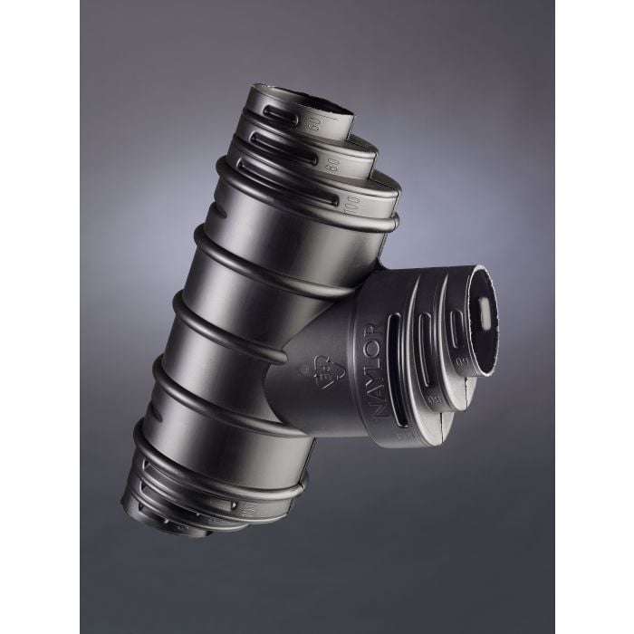 Naylor Land Drain Universal Multi Junction - 60/80/100mm - Black