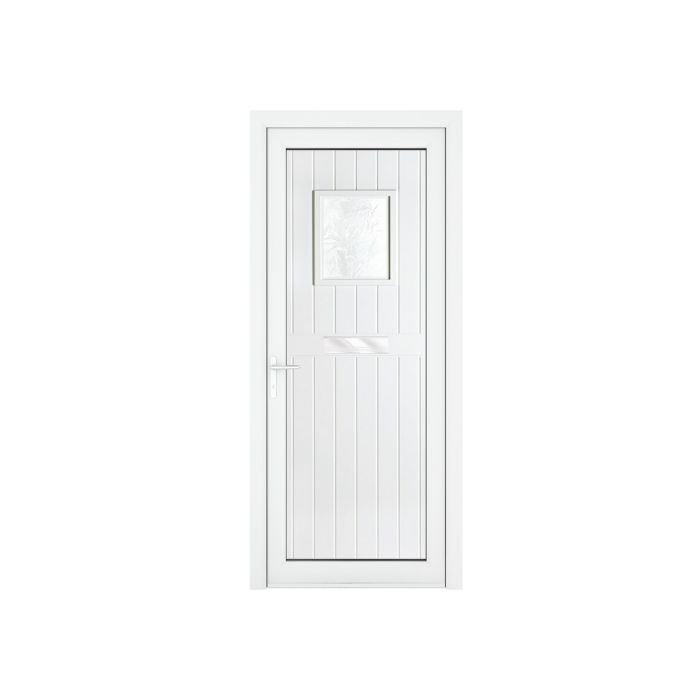 Crystal Chatsworth uPVC Front Door with Small Square Glass (Right Hand) 920 x 2090mm - White
