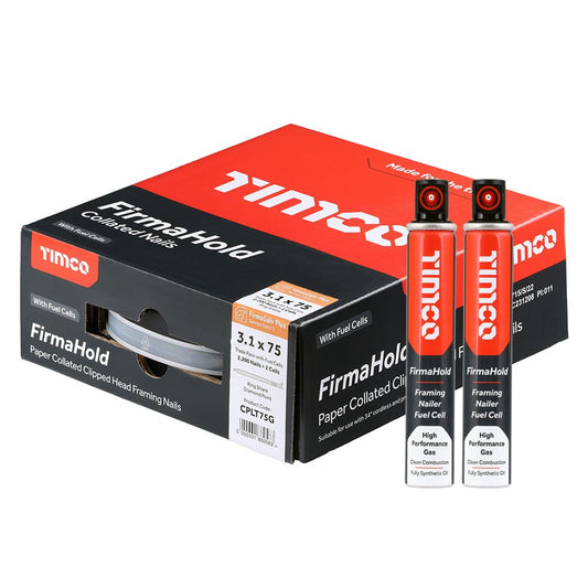 FirmaHold Ring Shank Firmagalv+ Nails & 2 Fuel Cells 3.1 x 75 (Box of 2200)