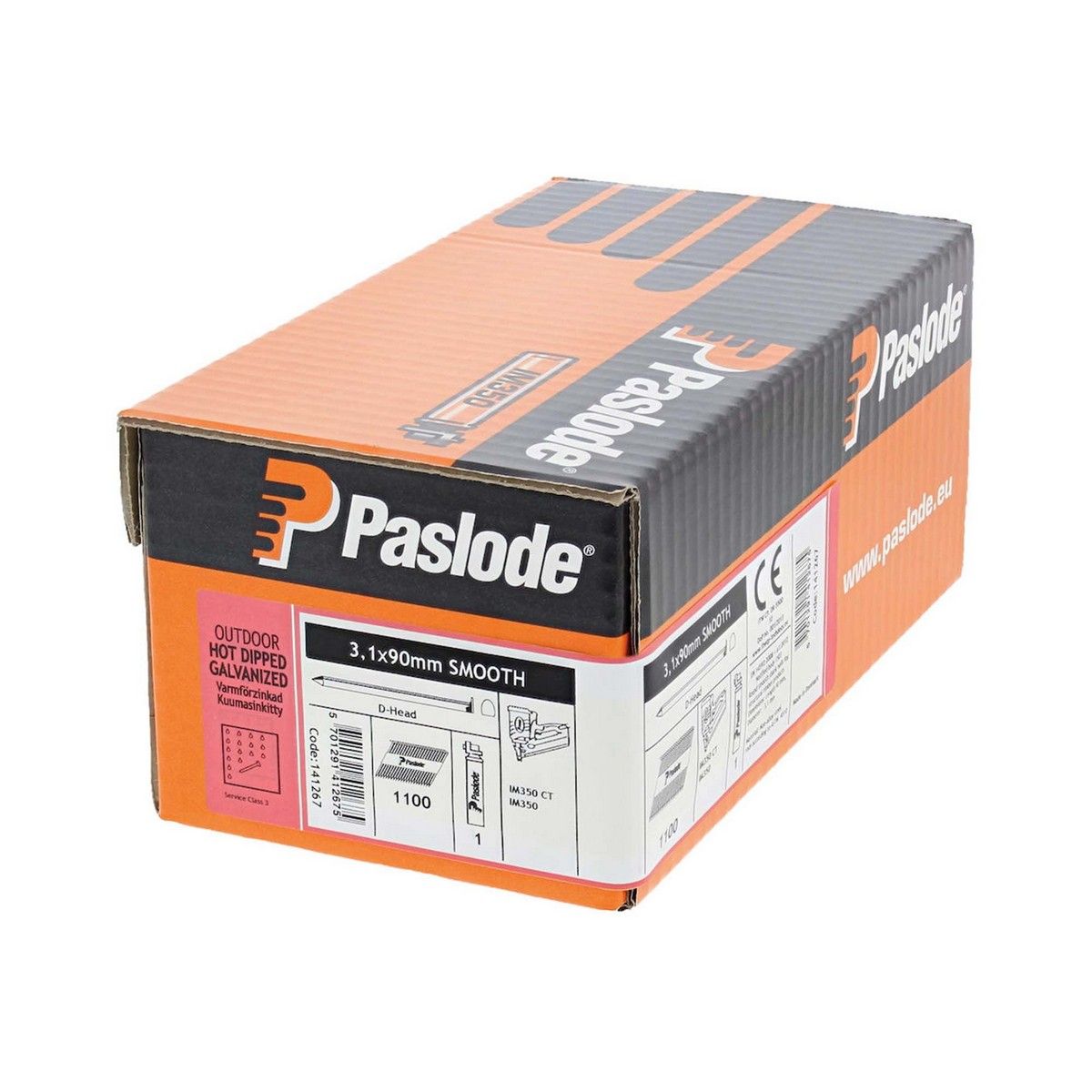 Paslode Impulse Nail Handy Pack ST 90 x 3.1mm HDGV (Pack of 1100)