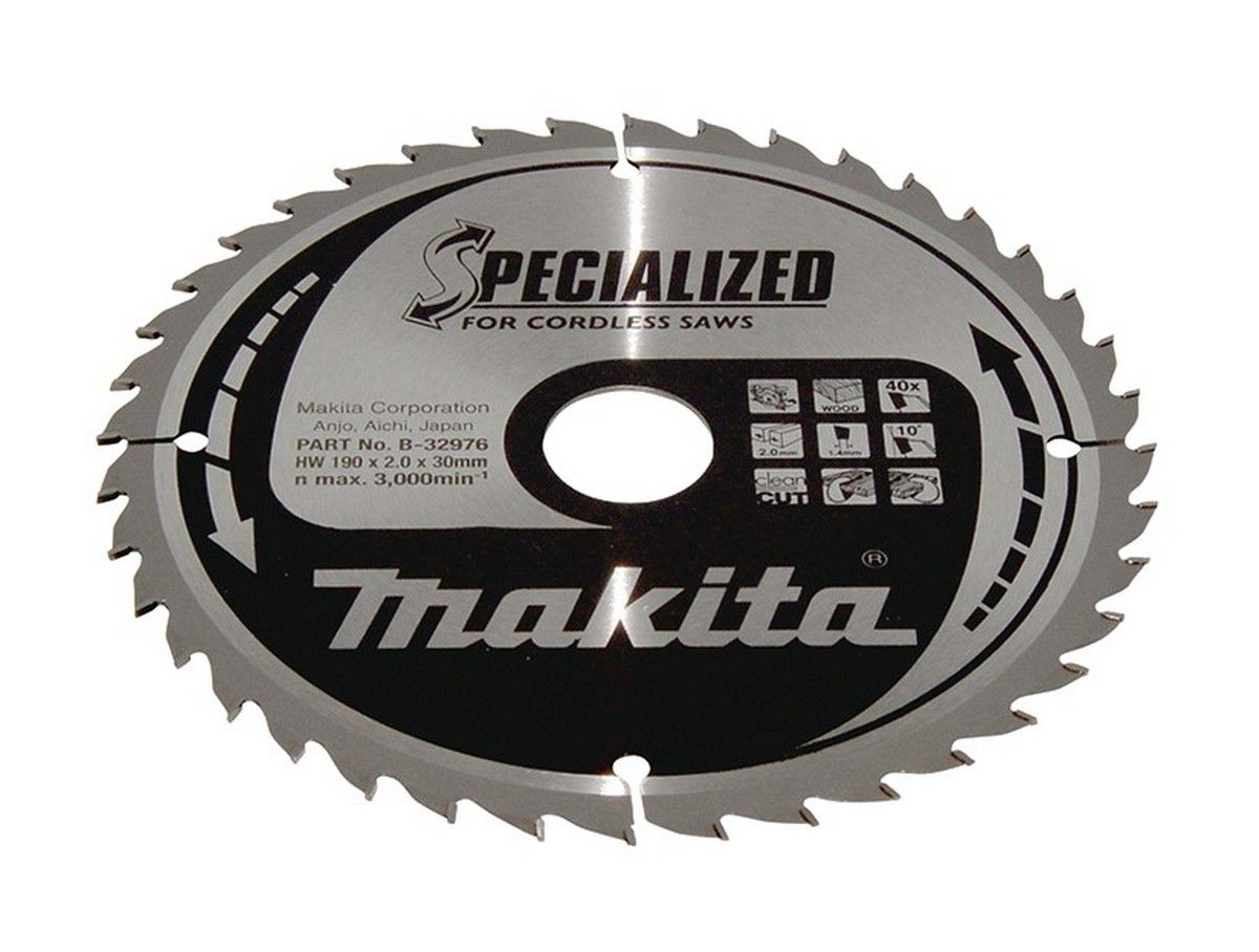 Makita TCT Circular Saw Blade 40T 190 x 30 x 2mm