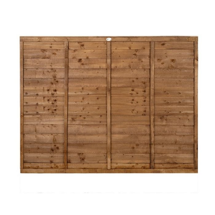 Forest Pressure Treated Superlap Fence Panel 6ft x 5ft (1.83m x 1.52m) Brown - Pack of 4
