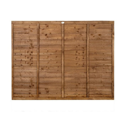 Forest Pressure Treated Superlap Fence Panel 6ft x 5ft (1.83m x 1.52m) Brown - Pack of 4