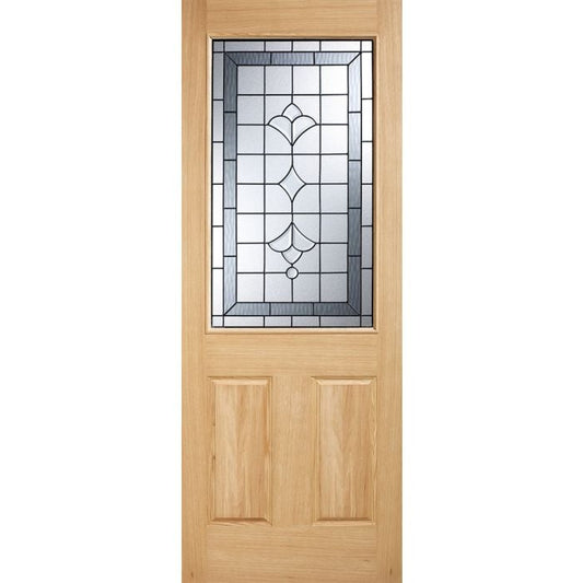 Winchester Oak External Door - Part L 1L Part Obscure DG 1981 x 838mm OWDWINC33