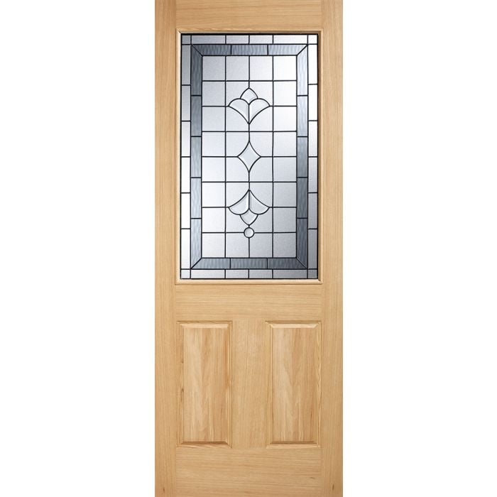 Winchester Oak External Door - Part L 1L Part Obscure DG 1981 x 838mm OWDWINC33