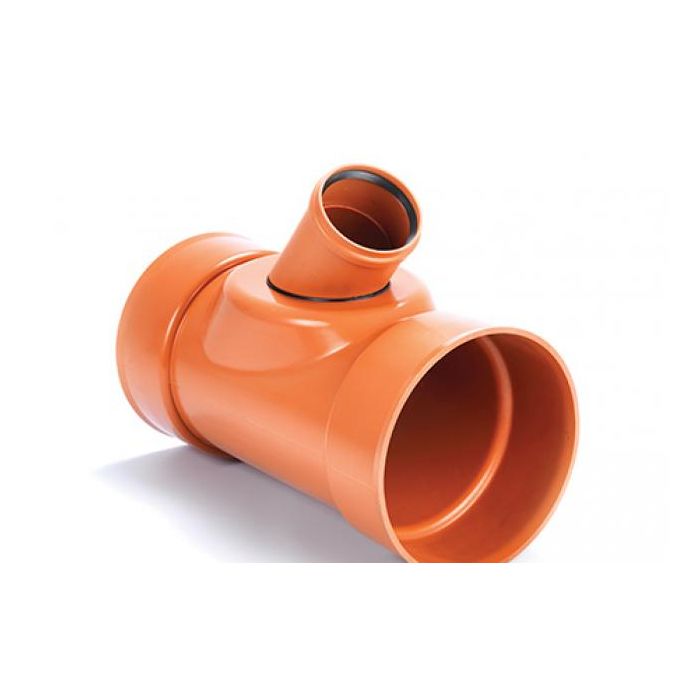 PolySewer Unequal Junction Triple Socket EN1401 - 150mm x 110mm x 45deg - Terracotta - PS635RS (Inc Seal)