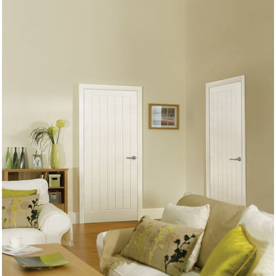 LPD Textured Vertical 5P Internal Door 1981 x 686mm Primed White Composite