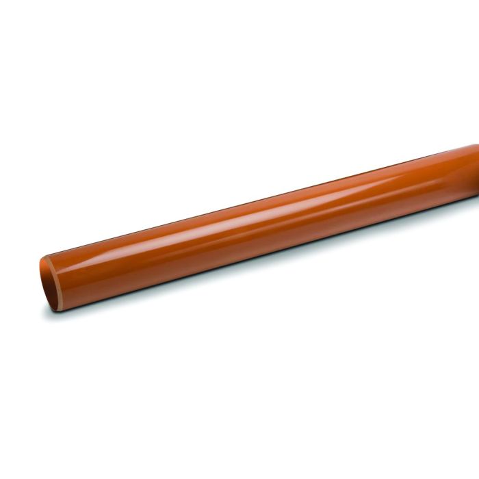 Polypipe 160mm Plain Ended Underground Pipe - 3mtr - Terracotta - UG630