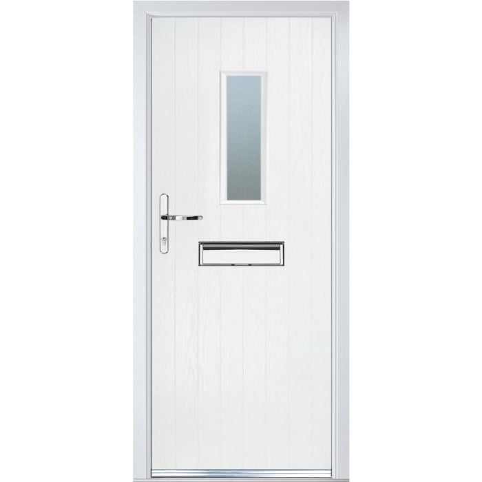 Crystal GRP Cottage Door with Long Glass (RR) 920 x 2055mm Obscure - White