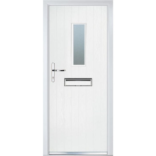 Crystal GRP Cottage Door with Long Glass (RR) 920 x 2055mm Obscure - White