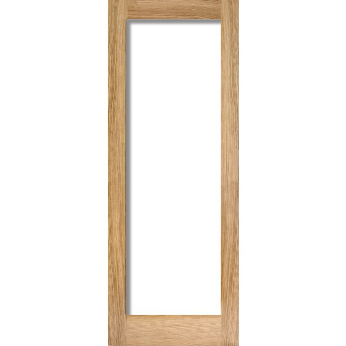Pattern 10 Solid Core Internal Door - Unfinished - 1P Clear Glazed 1981 x 762mm Oak OP10G30
