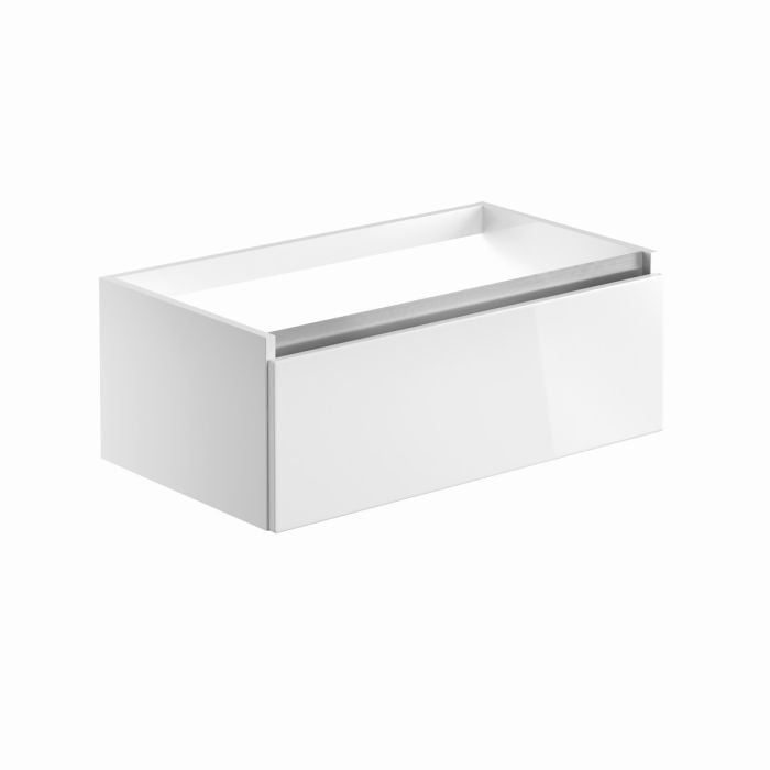 Cerne 1 Drawer Wall Hung Vanity Unit (No top) 800mm - White Gloss