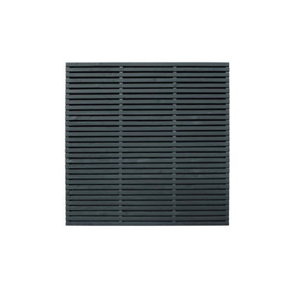 Forest Contemporary Double Slatted Fence Panel 1.8m x 1.8m Treated Anthracite Grey (Pack of 4)