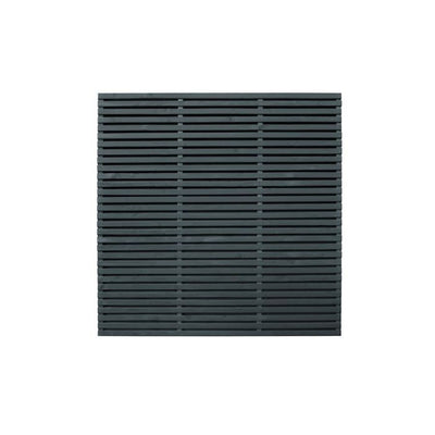 Forest Contemporary Double Slatted Fence Panel 1.8m x 1.8m Treated Anthracite Grey (Pack of 4)