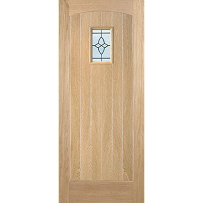 Cottage Oak External Door - RM1S Lead DG 2032 x 813mm OCOTTG32