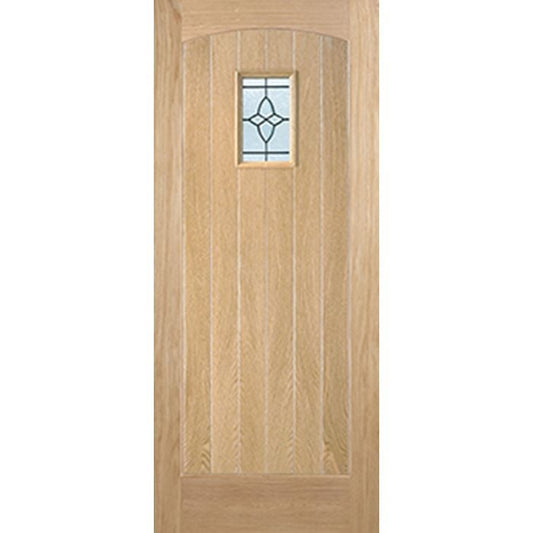 Cottage Oak External Door - RM1S Lead DG 2032 x 813mm OCOTTG32
