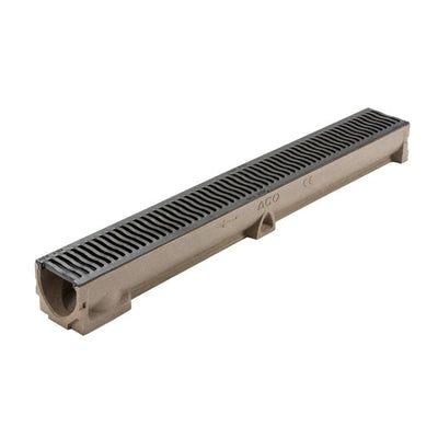 ACO RainDrain B125 Channel with Cast Iron Grating 1mtr