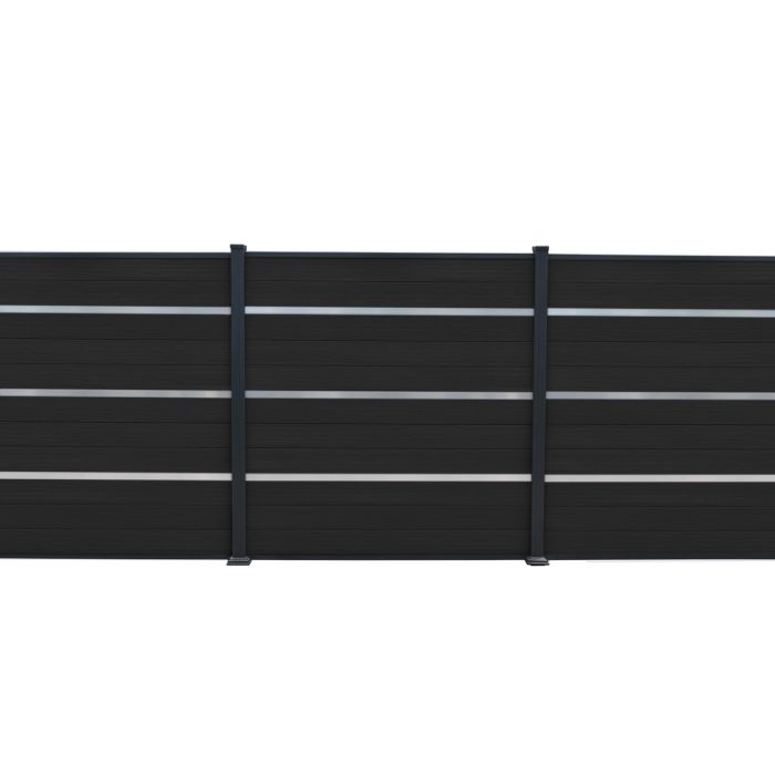 Piranha Composite Decorative Fence Slats 1800x50mm (Pack of 3) - Silver