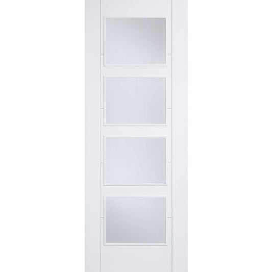 Vancouver Internal Door - Primed - RM2S 4L Clear Glazed 2040 x 826mm White WFVAN4L826