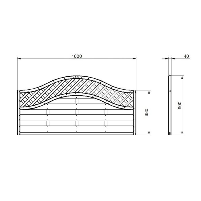 Forest Decorative Europa Prague Fence Panel 1.8mtr x 0.9mtr - Treated Timber (Pack of 3)