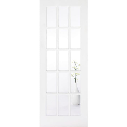 SA Solid Core Internal Door - Primed - SA15L Clear Glazed 1981 x 686mm White WFSA27
