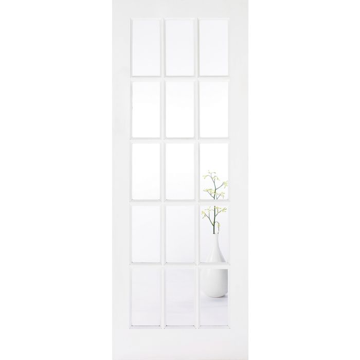 SA Solid Core Internal Door - Primed - SA15L Clear Glazed 1981 x 686mm White WFSA27