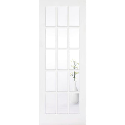 SA Solid Core Internal Door - Primed - SA15L Clear Glazed 1981 x 686mm White WFSA27