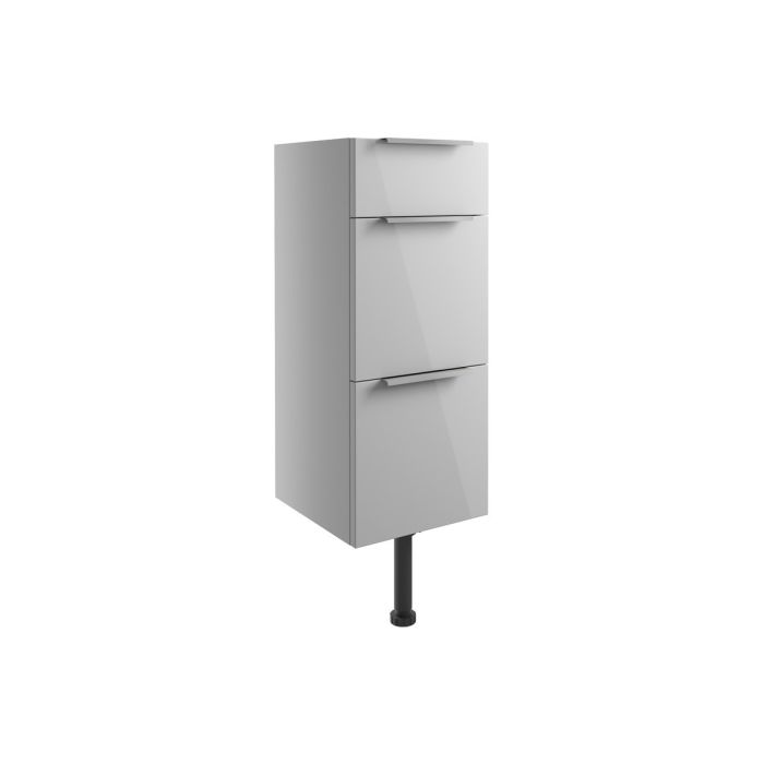 Avon 3 Drawer Unit 300mm - Light Grey Gloss