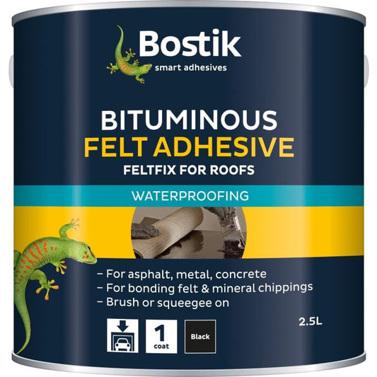Cementone Feltfix Bitumen Roof Felt Adhesive 2.5ltr - Black