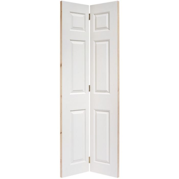 LPD Textured 6P Bi-Fold Internal Door 1981 x 762mm Primed White Composite