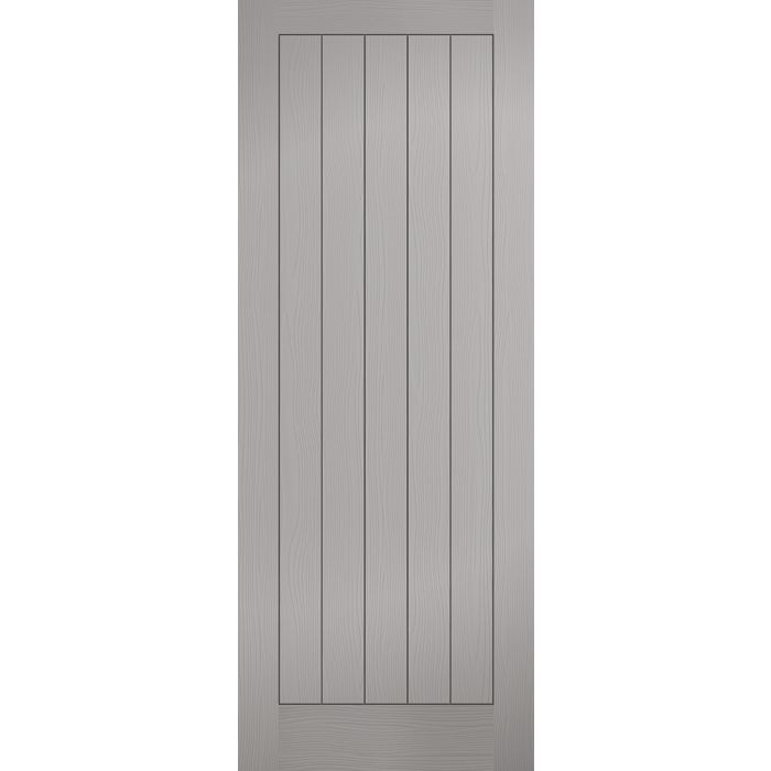 LPD Textured Vertical 5P Internal Door 1981 x 762mm Pre-Finished Grey Composite