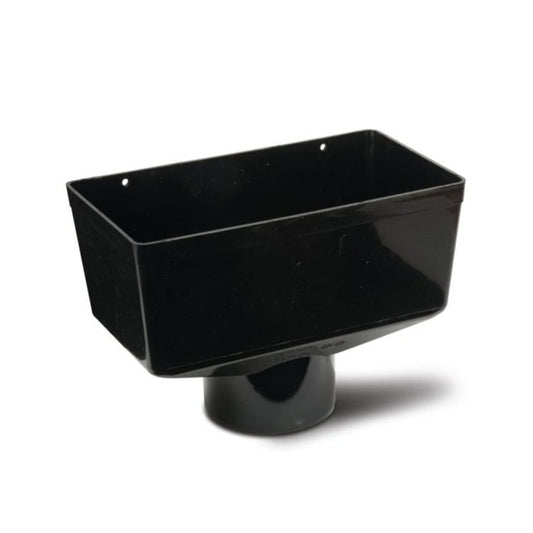 110mm Rainwater Large Hopper Black – High-Capacity Water Collection