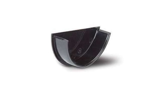 112mm Half Round Gutter Stop End Internal Black – Secure Gutter Termination