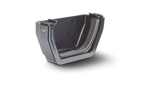 114mm Square External Stop End Black – Durable Gutter Termination