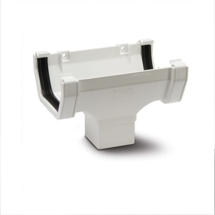 114mm Square Running Outlet White – Efficient Rainwater Diversion