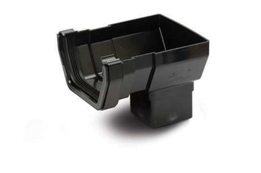 114mm Square Stop End Outlet Black – Durable Gutter Termination
