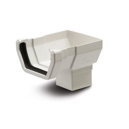 114mm Square Stop End Outlet White – Efficient Gutter Termination
