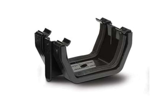 114mm Square Union Bracket Black – Strong & Reliable Gutter Connector