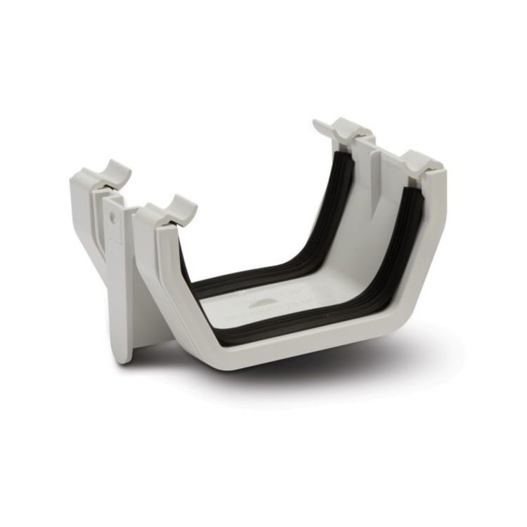 114mm Square Union Bracket White – Strong and Secure Downpipe Support