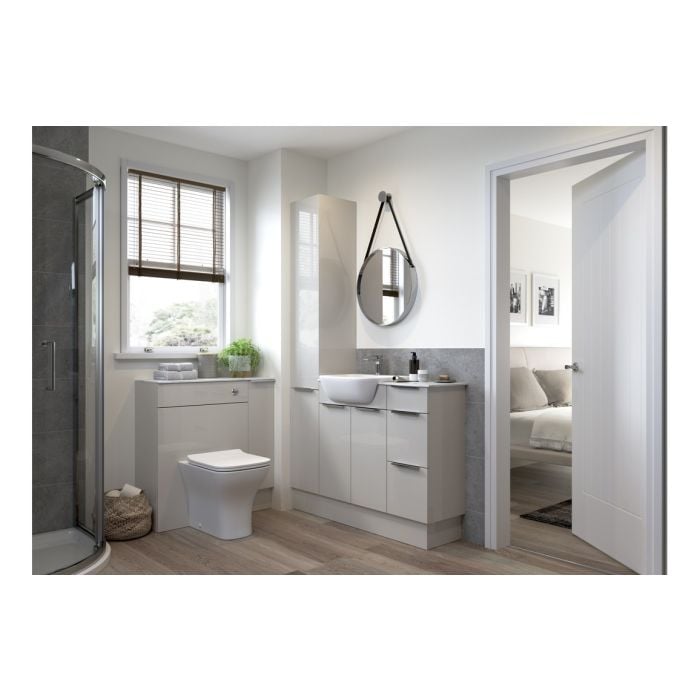 Avon Tall End Panel 600 x 2200mm - Light Grey Gloss
