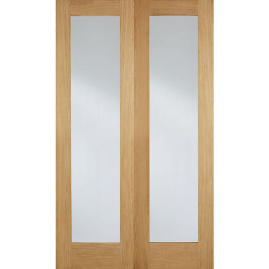 LPD Pattern 20 Glazed Internal Door Pairs 1981 x 1219mm Unfinished Oak