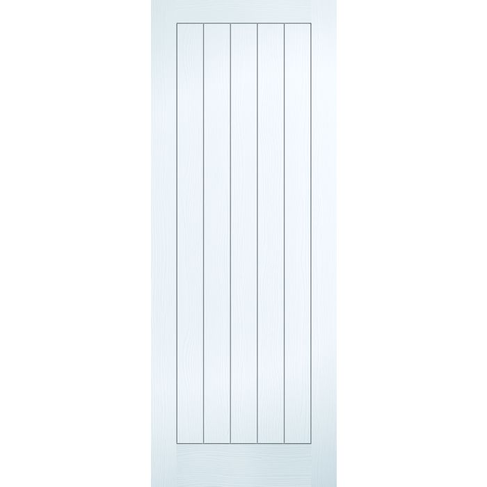 LPD Textured Vertical 5P Internal Door 1981 x 610mm Primed White Composite