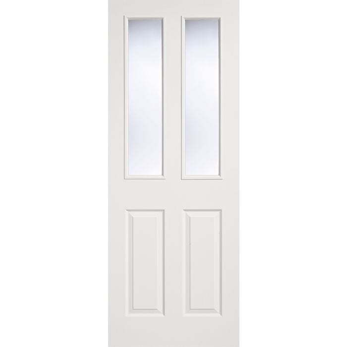 LPD Textured 2P 2L Glazed Internal Door 1981 x 762mm Primed White Composite
