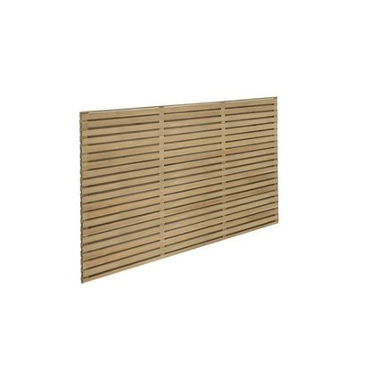 Forest Contemporary Double Slatted Fence Panel 1.8m x 1.2m Treated Timber (Pack of 3)
