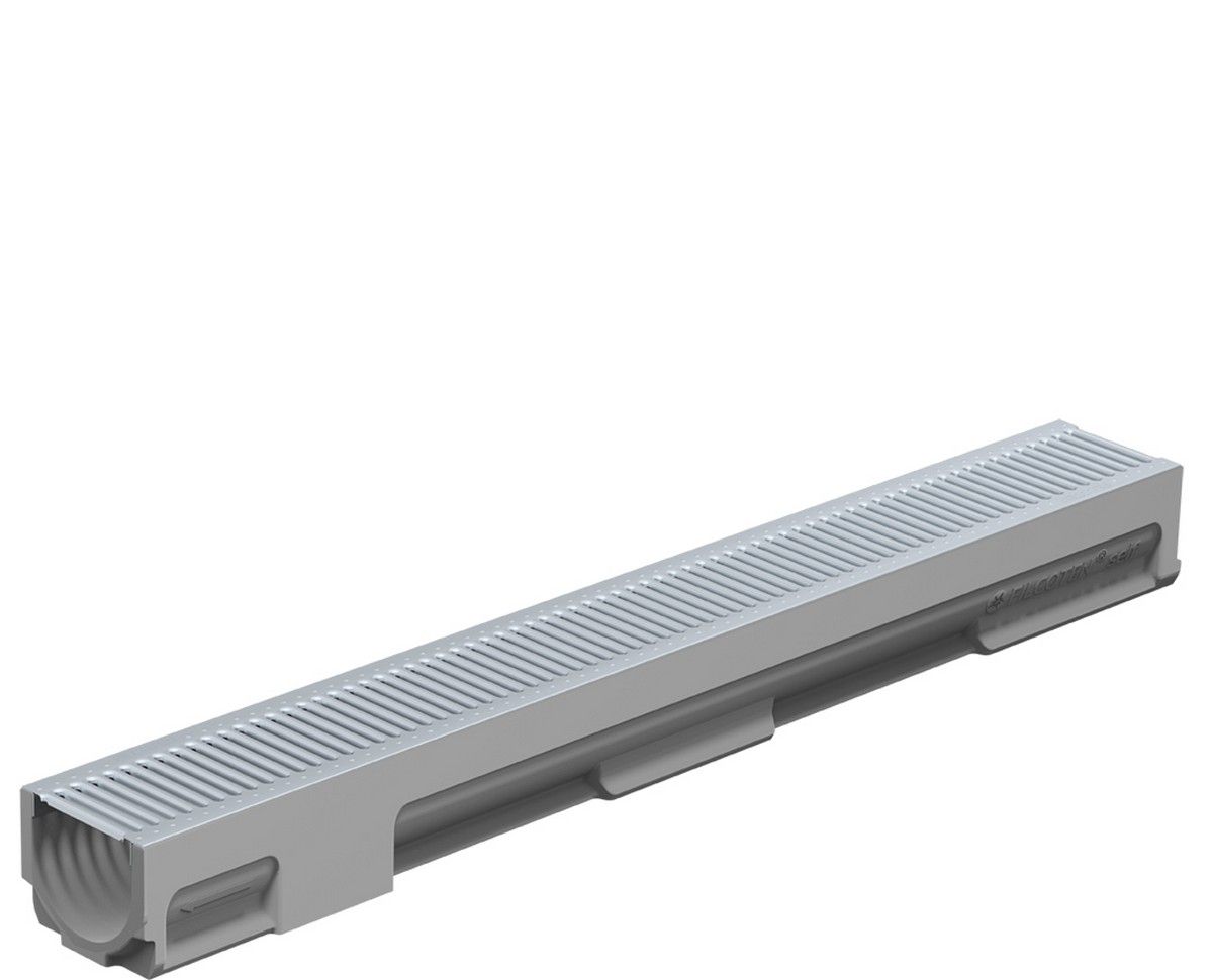 NW100 Self Channel 1000mm with A15 Galv Heelsafe Grate