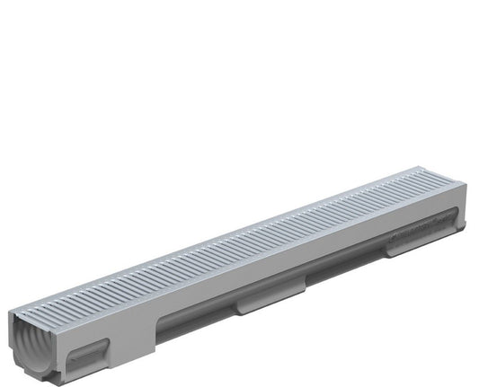 NW100 Self Channel 1000mm with A15 Galv Heelsafe Grate