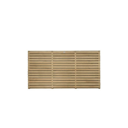 Forest Contemporary Double Slatted Fence Panel 1.8m x 1.2m Treated Timber (Pack of 4)