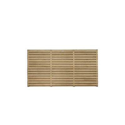 Forest Contemporary Double Slatted Fence Panel 1.8m x 0.9m Treated Timber (Pack of 3)