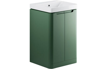 Stanton 500mm 2 Door Floor Standing Cloakroom Basin Unit (Basin Included) - Matt Sage Green
